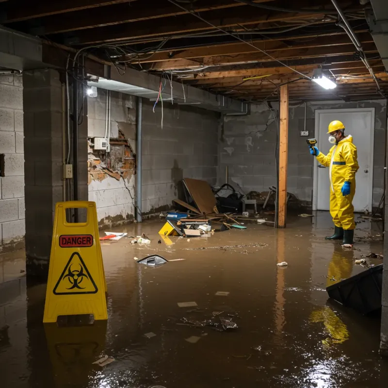 Flooded Basement Electrical Hazard in Bluewell, WV Property