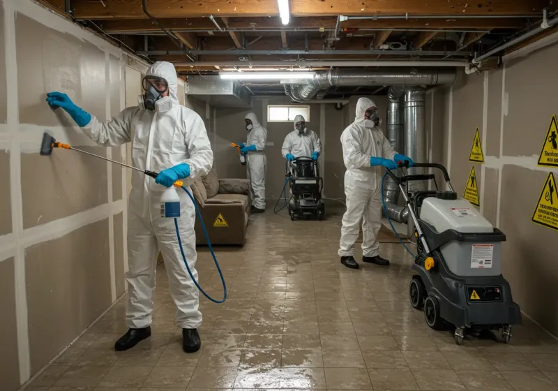 Basement Moisture Removal and Structural Drying process in Bluewell, WV